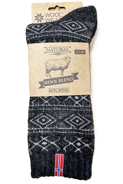 Varma ullsockor av 80% lammull från WOOLWEAR of Scandinavia